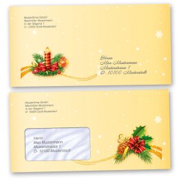 Motiv-Briefumschläge Weihnachten, SANTA CLAUS 10 Briefumschläge (ohne Fenster) - DIN LANG (220x110 mm) | selbstklebend | Online bestellen! | Paper-Media