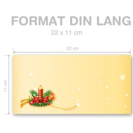SANTA CLAUS Briefumschläge Weihnachtsmotiv CLASSIC 10 Briefumschläge (ohne Fenster), DIN LANG (220x110 mm), DLOF-4024-10