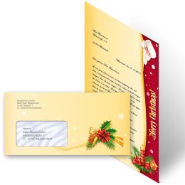 Briefpapier Set SANTA CLAUS - 100-tlg. DL (mit Fenster)