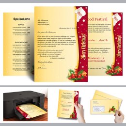 Briefpapier Set SANTA CLAUS - 100-tlg. DL (mit Fenster)