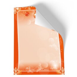 Briefpapier - Motiv MERRY CHRISTMAS | Weihnachten | Hochwertiges DIN A4 Briefpapier - 100 Blatt | 90 g/m² | einseitig bedruckt | Online bestellen!