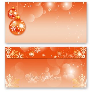 MERRY CHRISTMAS Briefumschläge Weinachtsbriefumschläge CLASSIC 10 Briefumschläge (ohne Fenster), DIN LANG (220x110 mm), DLOF-8321-10