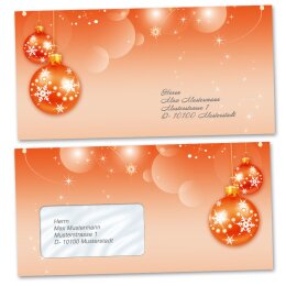 Briefumschläge Weihnachten, MERRY CHRISTMAS 50 Briefumschläge (ohne Fenster) - DIN LANG (220x110 mm) | selbstklebend | Online bestellen! | Paper-Media
