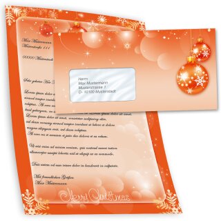 Briefpapier Set MERRY CHRISTMAS - 40-tlg. DL (mit Fenster)