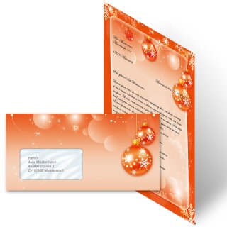 Briefpapier Set MERRY CHRISTMAS - 100-tlg. DL (mit Fenster)