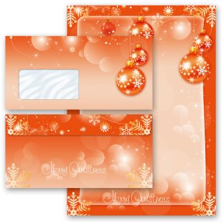 Briefpapier Set MERRY CHRISTMAS - 200-tlg. DL (mit Fenster) Weihnachten, Weihnachtspapier, Paper-Media