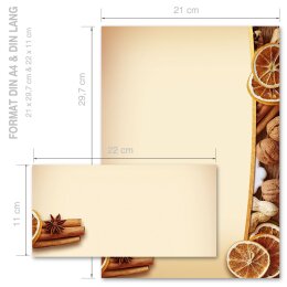 Briefpapier Set WEIHNACHTLICHES ALLERLEI - 40-tlg. DL (ohne Fenster)