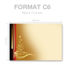 Briefumschläge Weihnachten, WEIHNACHTSBRIEF 10 Briefumschläge - DIN C6 (162x114 mm) | selbstklebend | Online bestellen! | Paper-Media