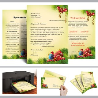 Briefpapier WEIHNACHTSDEKO - DIN A4 Format 50 Blatt