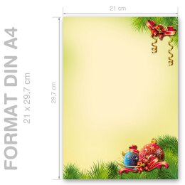 Briefpapier WEIHNACHTSDEKO - DIN A4 Format 50 Blatt