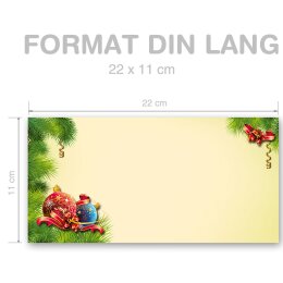 Briefumschläge WEIHNACHTSDEKO - 10 Stück DIN LANG (ohne Fenster)