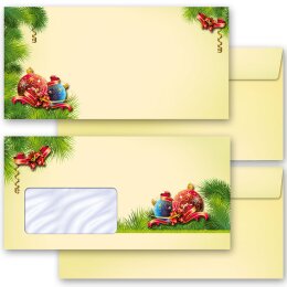 Briefumschläge WEIHNACHTSDEKO - 10 Stück DIN LANG (ohne Fenster)