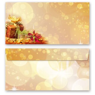 Briefumschläge WEIHNACHTSGESCHENKE - 10 Stück DIN LANG (ohne Fenster) Weihnachten, Weinachtsbriefumschläge, Paper-Media