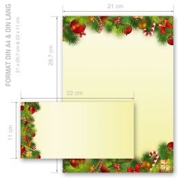 Briefpapier Set WEIHNACHTSGRÜSSE - 20-tlg. DL (ohne Fenster)