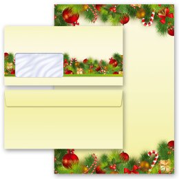 Briefpapier Set WEIHNACHTSGRÜSSE - 200-tlg. DL (mit Fenster)