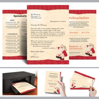 Briefpapier WEIHNACHTSMANN - DIN A4 Format 20 Blatt