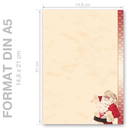 WEIHNACHTSMANN Briefpapier Weihnachtspapier CLASSIC 50 Blatt Briefpapier, DIN A5 (148x210 mm), A5C-038-50