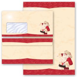 Briefpapier Set WEIHNACHTSMANN - 40-tlg. DL (mit Fenster) Weihnachten, Nikolaus, Paper-Media