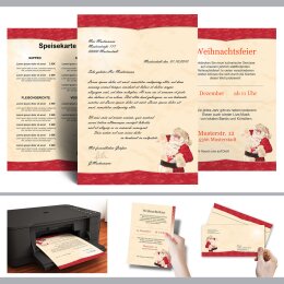Briefpapier Set WEIHNACHTSMANN - 40-tlg. DL (mit Fenster)