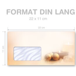 WEIHNACHTSZEIT Briefumschläge Weinachtsbriefumschläge CLASSIC 10 Briefumschläge (mit Fenster), DIN LANG (220x110 mm), DLMF-8142-10
