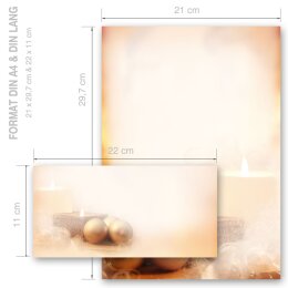 Briefpapier Set WEIHNACHTSZEIT - 100-tlg. DL (ohne Fenster)