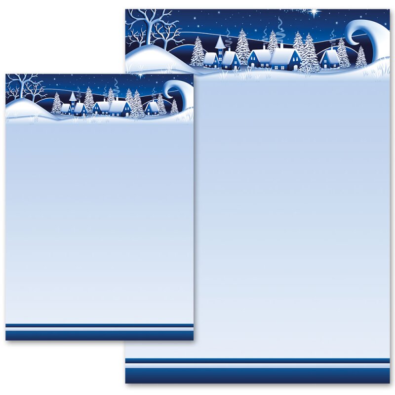Winter-5244 6 x 5 Blatt Motivpapier Briefpapier Mix verschneite Natur 