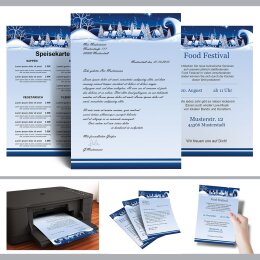 Briefpapier WINTERDORF-BLAU - DIN A4 Format 100 Blatt