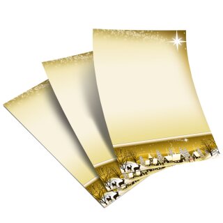 Briefpapier WINTERDORF GOLD - DIN A5 Format 50 Blatt