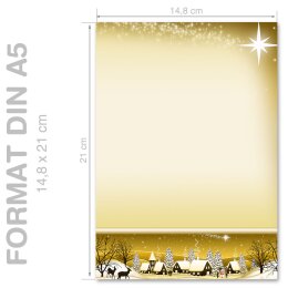 Briefpapier WINTERDORF GOLD - DIN A5 Format 50 Blatt
