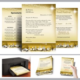 Briefpapier WINTERDORF GOLD - DIN A5 Format 50 Blatt