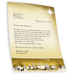 Briefpapier WINTERDORF GOLD - DIN A5 Format 50 Blatt