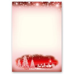 Briefpapier Weihnachten WINTERDORF-ROT