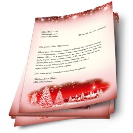 Briefpapier Weihnachten WINTERDORF-ROT