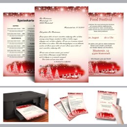 Briefpapier Weihnachten WINTERDORF-ROT