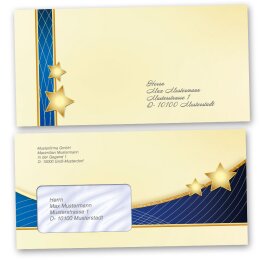 Briefumschläge X-MAS - 50 Stück DIN LANG (mit Fenster)