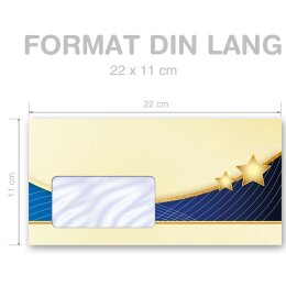 Briefumschläge X-MAS - 50 Stück DIN LANG (mit Fenster)