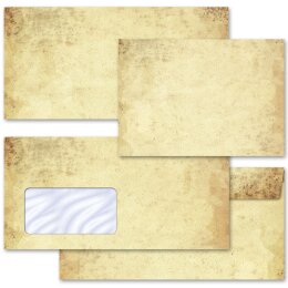 Briefumschläge ALTES PAPIER - 50 Stück DIN LANG (mit Fenster)