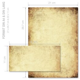 Briefpapier Set ALTES PAPIER - 100-tlg. DL (ohne Fenster)