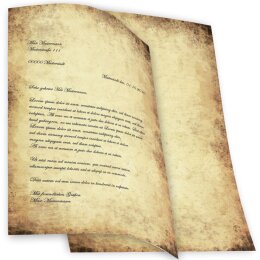 ALTES PAPIER Briefpapier Urkunde ELEGANT 50 Blatt Briefpapier, DIN A4 (210x297 mm), A4E-4025-50