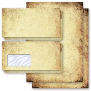 Briefpapier Set ALTES PAPIER - 40-tlg. DL (mit Fenster)