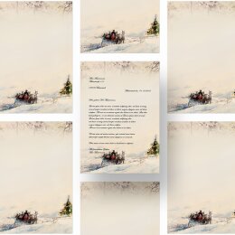 Briefpapier KUTSCHE IM WALD - DIN A4 Format 20 Blatt
