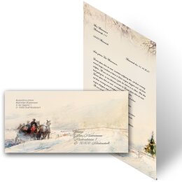 Briefpapier Set KUTSCHE IM WALD Variante A - 40-tlg. DL (ohne Fenster)