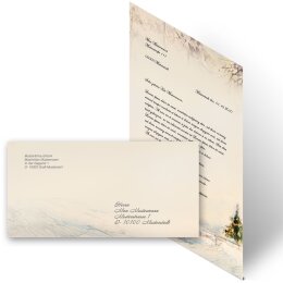 Briefpapier Set KUTSCHE IM WALD Variante B - 40-tlg. DL (ohne Fenster)