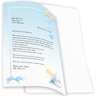 Briefpapier BABY SCHNULLER (BLAU) - DIN A4 Format 50 Blatt