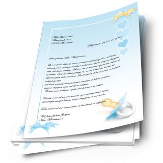 Briefpapier BABY SCHNULLER (BLAU) - DIN A4 Format 100 Blatt