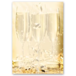Briefpapier CHAMPAGNERGLÄSER - DIN A4 Format 250 Blatt