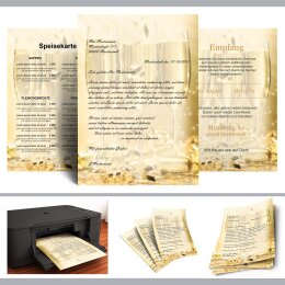 Briefpapier CHAMPAGNERGLÄSER - DIN A4 Format 250 Blatt