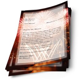 Briefpapier FEUERWERK AM HAFEN - DIN A4 Format 100 Blatt