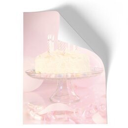 Briefpapier - Motiv GEBURTSTAGSTORTE | Besondere Anlässe, Essen & Trinken | Hochwertiges DIN A4 Briefpapier - 50 Blatt | 90 g/m² | einseitig bedruckt | Online bestellen!