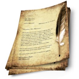 Briefpapier FEDER AUF ALTEM PAPIER - DIN A4 Format 100 Blatt